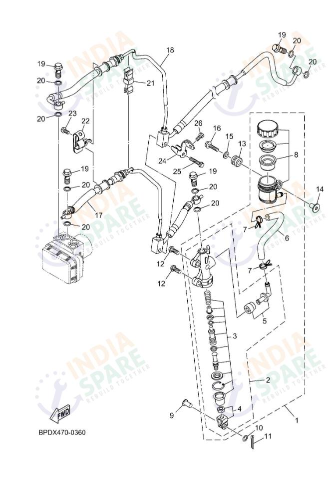 YAMAHA DM45 R15 V4 Series REAR MASTER CYLINDER